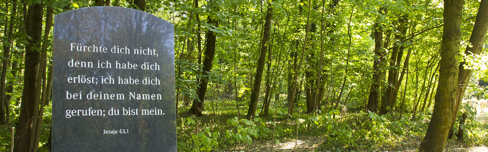 Tafel am Gedenkplatz vor dem Ruhewald &copy; H. Wächter