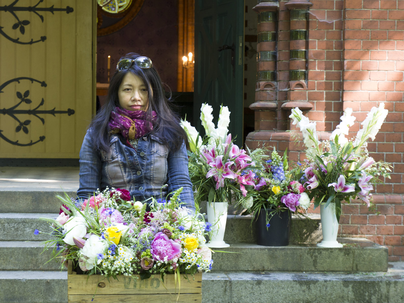 Die Floristin bei der Arbeit